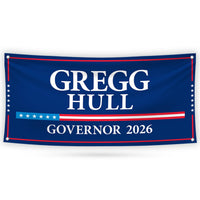 Gregg Hull For New Mexico U.S. Governor Banner Sign, 13 oz Waterproof US Governor Election 2026 Vinyl Banner With Metal Grommets