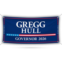 Gregg Hull For New Mexico U.S. Governor Banner Sign, 13 oz Waterproof US Governor Election 2026 Vinyl Banner With Metal Grommets