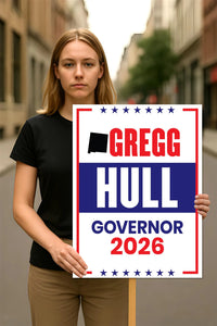 Gregg Hull For New Mexico Governor 2026 Election Sign, Political Campaign Sign, Democratic party, Governor Election 2026 Race Poster Sign
