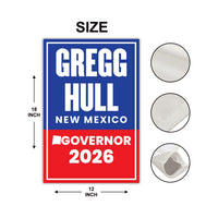 Gregg Hull For New Mexico Governor 2026 Garden Flag, Double Sided, 2026 Governor Flag, Elections Flag, Race Red White & Blue Flag