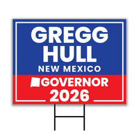 Gregg Hull For New Mexico Governor 2026 Yard Sign, Corrugated Plastic Governor Elections Race Red White & Blue Yard Sign with Metal H-Stake