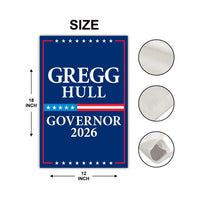 Gregg Hull For New Mexico Governor 2026 Garden Flag, Double Sided, 2026 Governor Flag, Elections Flag, Race Red White & Blue Flag