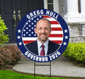 Gregg Hull For New Mexico Governor 2026 Yard Sign, Corrugated Plastic Governor Elections Race Red White & Blue Yard Sign with Metal H-Stake