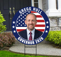Gregg Hull For New Mexico Governor 2026 Yard Sign, Corrugated Plastic Governor Elections Race Red White & Blue Yard Sign with Metal H-Stake
