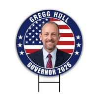Gregg Hull For New Mexico Governor 2026 Yard Sign, Corrugated Plastic Governor Elections Race Red White & Blue Yard Sign with Metal H-Stake