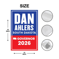 Dan Ahlers For South Dakota Governor 2026 Garden Flag, Double Sided, 2026 Governor Flag, Elections Flag, Race Red White & Blue Flag