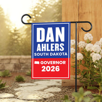 Dan Ahlers For South Dakota Governor 2026 Garden Flag, Double Sided, 2026 Governor Flag, Elections Flag, Race Red White & Blue Flag