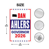 Dan Ahlers For South Dakota Governor 2026 Garden Flag, Double Sided, 2026 Governor Flag, Elections Flag, Race Red White & Blue Flag