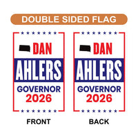 Dan Ahlers For South Dakota Governor 2026 Garden Flag, Double Sided, 2026 Governor Flag, Elections Flag, Race Red White & Blue Flag