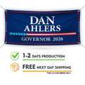 Dan Ahlers For South Dakota U.S. Governor Banner Sign, 13 oz Waterproof US Governor Election 2026 Vinyl Banner With Metal Grommets
