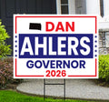Dan Ahlers For South Dakota Governor 2026 Yard Sign, Corrugated Governor Elections Race Red White & Blue Yard Sign with Metal H-Stake