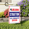 Juliana Stratton For Illinois Senate 2026 Garden Flag, Double Sided, 2026 Senate Flag, Elections Flag, Race Red White & Blue Flag