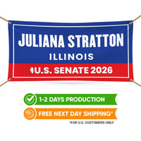 Juliana Stratton For Illinois U.S. Senate Banner Sign, 13 oz Waterproof US Senate Election 2026, Senate Vinyl Banner With Metal Grommets