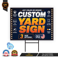Custom Yard Sign, Personalized Logo Text Photo Message, Weatherproof Coroplast Sign, 12x18 18x24 24x36 H-Stake, Personalized Lawn Decor