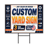 Custom Yard Sign, Personalized Logo Text Photo Message, Weatherproof Coroplast Sign, 12x18 18x24 24x36 H-Stake, Personalized Lawn Decor