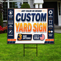 Custom Yard Sign, Personalized Logo Text Photo Message, Weatherproof Coroplast Sign, 12x18 18x24 24x36 H-Stake, Personalized Lawn Decor