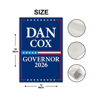 Dan Cox For Maryland Governor 2026 Garden Flag, Double Sided, 2026 Governor Flag,, Elections Flag, Race Red White & Blue Flag