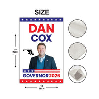 Dan Cox For Maryland Governor 2026 Garden Flag, Double Sided, 2026 Governor Flag,, Elections Flag, Race Red White & Blue Flag