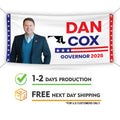 Dan Cox For Maryland U.S. Governor Banner Sign, 13 oz Waterproof US Governor Election 2026 Vinyl Banner With Metal Grommets
