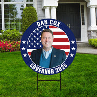 Dan Cox For Maryland Governor 2026 Yard Sign, Corrugated Plastic Governor Elections Race Red White & Blue Yard Sign with Metal H-Stake