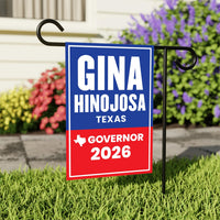 Gina Hinojosa For Texas Governor 2026 Garden Flag, Double Sided, 2026 Governor Flag, Republican, Elections Flag, Race Red White & Blue Flag