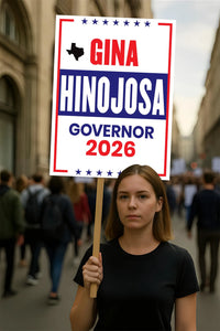 Gina Hinojosa For Texas Governor 2026 Election Sign, Political Campaign Sign, Republican party, Governor Election 2026 Race Poster Sign