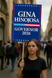 Gina Hinojosa For Texas Governor 2026 Election Sign, Political Campaign Sign, Republican party, Governor Election 2026 Race Poster Sign