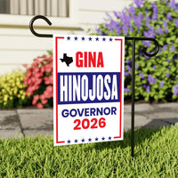 Gina Hinojosa For Texas Governor 2026 Garden Flag, Double Sided, 2026 Governor Flag, Republican, Elections Flag, Race Red White & Blue Flag