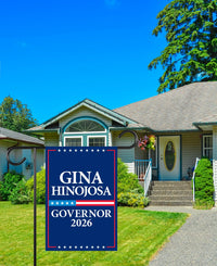 Gina Hinojosa For Texas Governor 2026 Garden Flag, Double Sided, 2026 Governor Flag, Republican, Elections Flag, Race Red White & Blue Flag