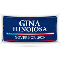 Gina Hinojosa For Texas U.S. Governor Banner Sign, 13 oz Waterproof US Governor Election 2026 Vinyl Banner With Metal Grommets