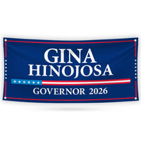 Gina Hinojosa For Texas U.S. Governor Banner Sign, 13 oz Waterproof US Governor Election 2026 Vinyl Banner With Metal Grommets
