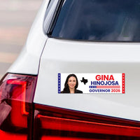 Gina Hinojosa For Texas Governor 2026 Car Magnet - Vote Gina Hinojosa Vehicle Magnet, Texas Governor Elections 2026 Magnet - 10" x 3"