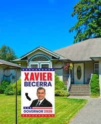 Xavier Becerra For California Governor 2026 Garden Flag, Double Sided, 2026 Governor Flag, Elections Flag, Race Red White & Blue Flag