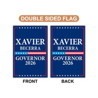 Xavier Becerra For California Governor 2026 Garden Flag, Double Sided, 2026 Governor Flag, Elections Flag, Race Red White & Blue Flag