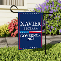 Xavier Becerra For California Governor 2026 Garden Flag, Double Sided, 2026 Governor Flag, Elections Flag, Race Red White & Blue Flag
