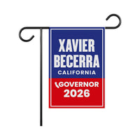Xavier Becerra For California Governor 2026 Garden Flag, Double Sided, 2026 Governor Flag, Elections Flag, Race Red White & Blue Flag