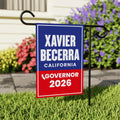 Xavier Becerra For California Governor 2026 Garden Flag, Double Sided, 2026 Governor Flag, Elections Flag, Race Red White & Blue Flag