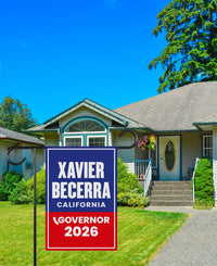 Xavier Becerra For California Governor 2026 Garden Flag, Double Sided, 2026 Governor Flag, Elections Flag, Race Red White & Blue Flag