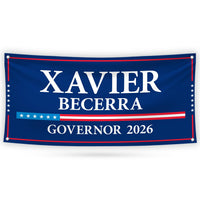 Xavier Becerra For California U.S. Governor Banner Sign, 13 oz Waterproof US Governor Election 2026 Vinyl Banner With Metal Grommets