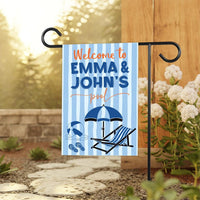 Personalized Pool Garden Flag, 12x18 Double Sided Yard Flag, Summer Porch Decor, Custom Couple Welcome Sign, Outdoor Housewarming Gift