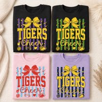 Personalized Tigers Cheer Shirt, Custom School Mascot Tee, Cute Varsity Cheerleader Graphic, Game Day Spirit Outfit, Cheer Team Gift