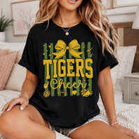 Personalized Tigers Cheer Shirt, Custom School Mascot Tee, Cute Varsity Cheerleader Graphic, Game Day Spirit Outfit, Cheer Team Gift