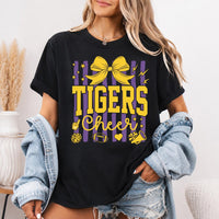 Personalized Tigers Cheer Shirt, Custom School Mascot Tee, Cute Varsity Cheerleader Graphic, Game Day Spirit Outfit, Cheer Team Gift