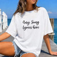 Personalized Song Lyrics Shirt, Custom Music Lover Tee, Minimal Script Quote Shirt, Romantic Concert Outfit, Anniversary Gift for Her