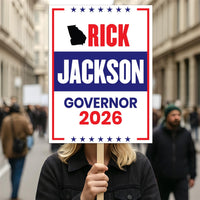 Rick Jackson For Georgia Governor 2026 Election Sign, Political Campaign Sign, Democrate, Governor Election 2026 Race Poster Sign