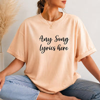 Personalized Song Lyrics Shirt, Custom Music Lover Tee, Minimal Script Quote Shirt, Romantic Concert Outfit, Anniversary Gift for Her