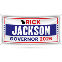 Rick Jackson For Georgia U.S. Governor Banner Sign, 13 oz Waterproof US Governor Election 2026 Vinyl Banner With Metal Grommets