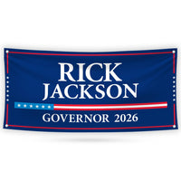 Rick Jackson For Georgia U.S. Governor Banner Sign, 13 oz Waterproof US Governor Election 2026 Vinyl Banner With Metal Grommets
