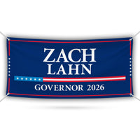 Zach Lahn For Iowa U.S. Governor Banner Sign, 13 oz Waterproof US Governor Election 2026 Vinyl Banner With Metal Grommets