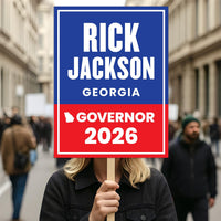 Rick Jackson For Georgia Governor 2026 Election Sign, Political Campaign Sign, Democrate, Governor Election 2026 Race Poster Sign